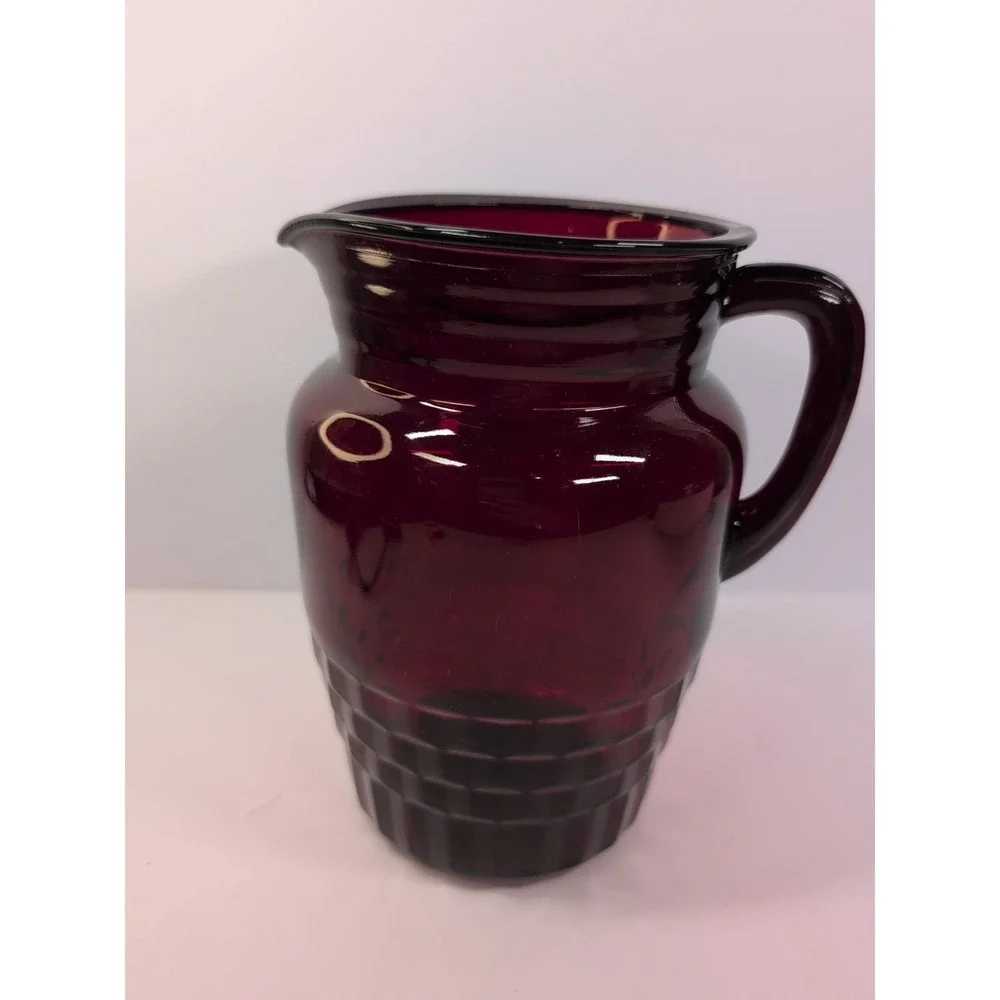 Vintage Anchor Hocking Royal Windsor Ruby‎ Red Glass Pitcher 64oz